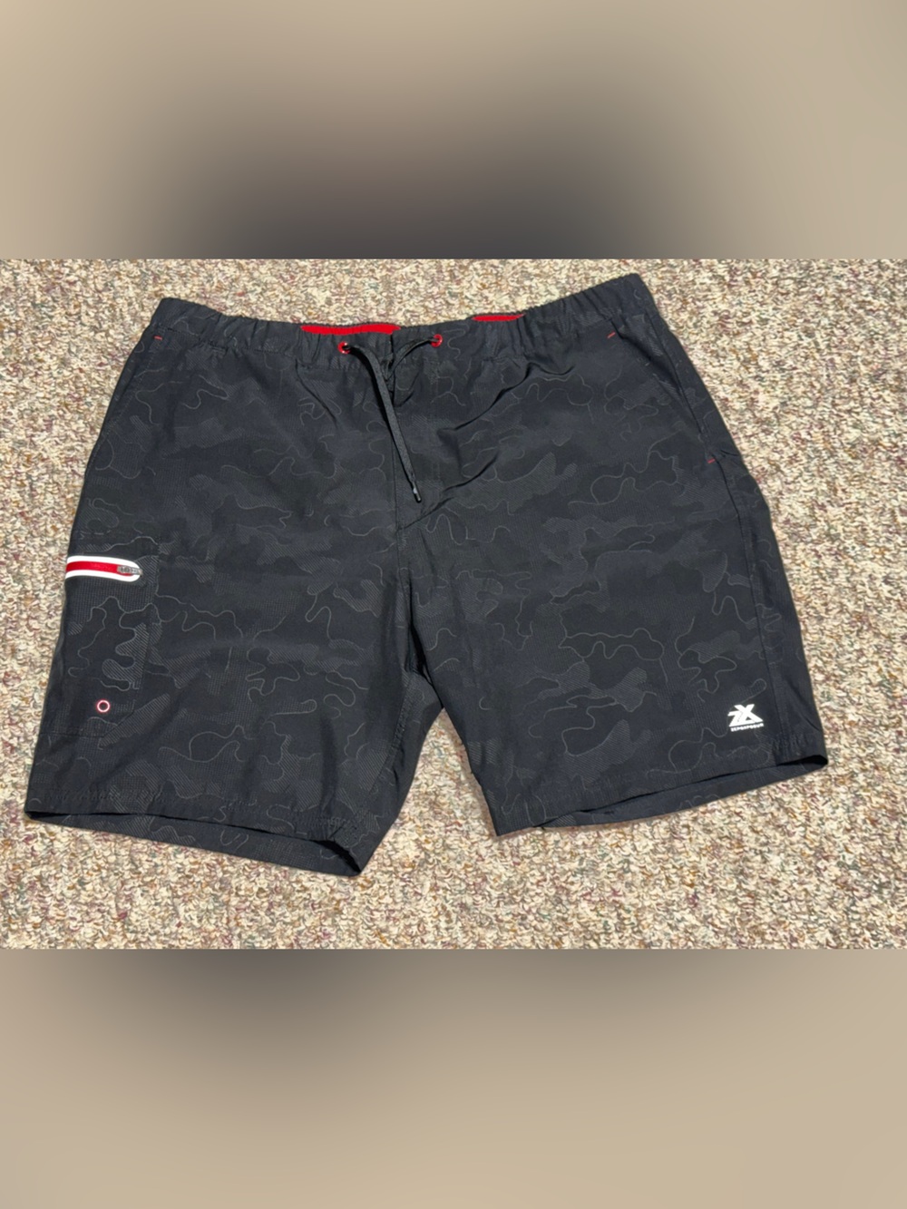 Men's 2X swim trunks ZeroXposur Black Subtle Camo Athletic Swim/Board Shorts